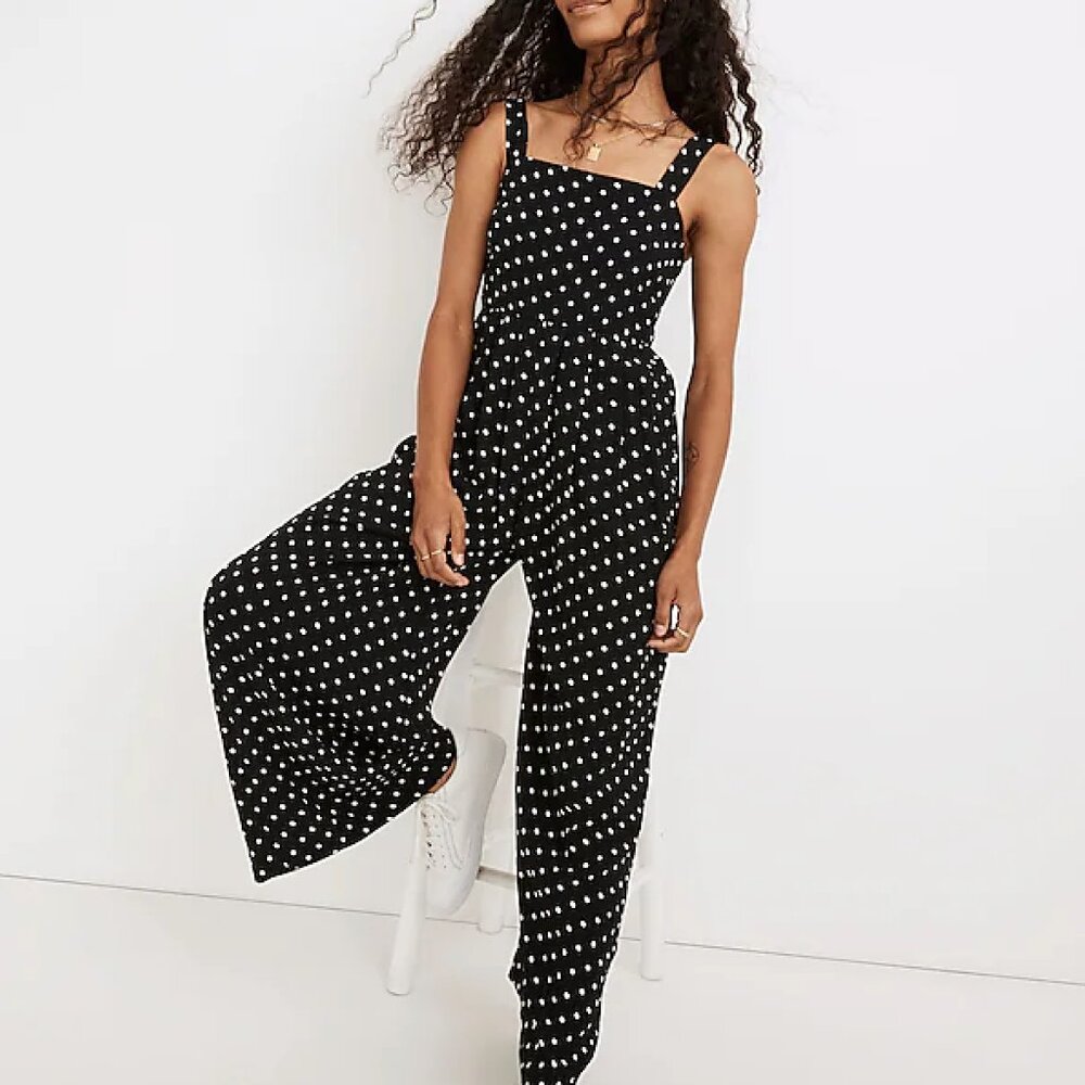 Madewell Tank Wide-Leg Jumpsuit in Polka Dot